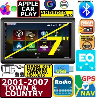 01-07 CARAVAN TOWN & COUNTRY APPLE CARPLAY ANDROID TELA SENSÍVEL AO TOQUE BLUETOOTH AUTOMÁTICA - Imagem 1 de 4