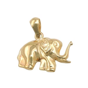 Ciondolo Elefante 15x12mm In Oro Giallo 9Kt 375 Elefante - Picture 1 of 2
