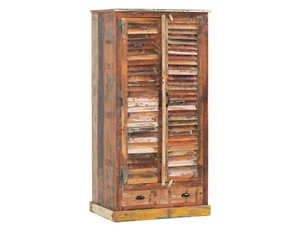 Kleiderschrank Wakefield 2türig Holz rustikal braun bunt Flurmöbel Dielenschrank - Bild 1 von 8