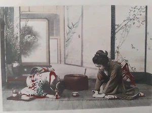 JAPAN JAPON GRAVURE ISAWA FEMMES KIMONO CIRCA 1890 PRINT  j04 - Bild 1 von 2
