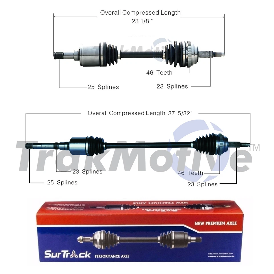 Juego de 2 ejes delanteros SurTrack CV para Dodge Plymouth neón automático Foto 1 de 1