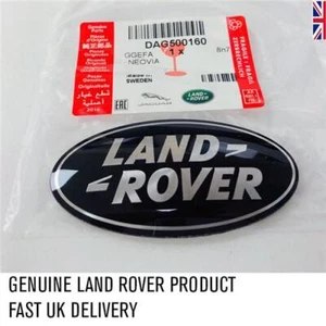 RANGE ROVER VOGUE L322 GENUINE LAND ROVER GRILLE BADGE BLACK SILVER - Picture 1 of 5
