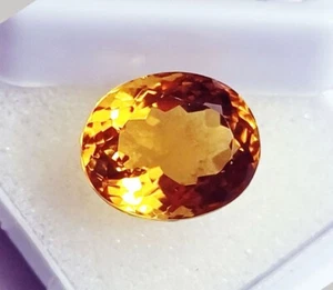 Citrine 11.15 Ct Oval Shape Loose Gemstone With Certificate - Picture 1 of 6