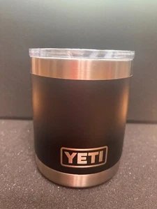 BLACK YETI 10 OUNCE LOWBALL WITH STICKER - Picture 1 of 5