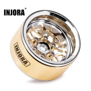 INJORA 1.0" Brass & Aluminum Beadlock Wheels for 1/18 1/24 RC Crawlers(4) - Picture 1 of 10
