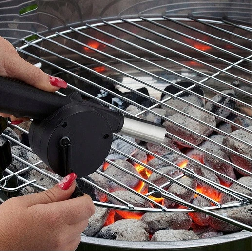 Manueller Grill-Ventilator Aus Kunststoff – Handfächer Für Holzkohle, Feuerstelle & Kamin