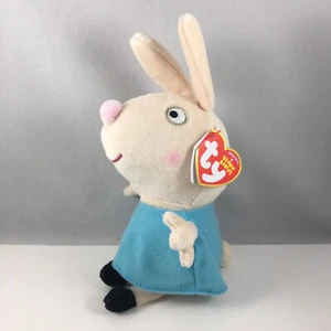 Ty Beanie Baby - REBECCA RABBIT (6 Inch) (UK Exclusive) (Peppa Pig) NEW MWMTs - Picture 1 of 6