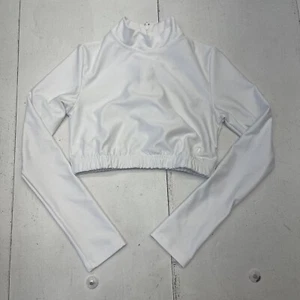 Champion White Sprintflex Mock Neck Crop Long Sleeve Youth Girls Medium - Picture 1 of 8