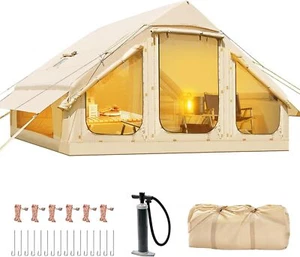 MOPHOTO 6 Person Inflatable Tents Blow Up Tent Air Glamping Tents with Pump - Picture 1 of 24