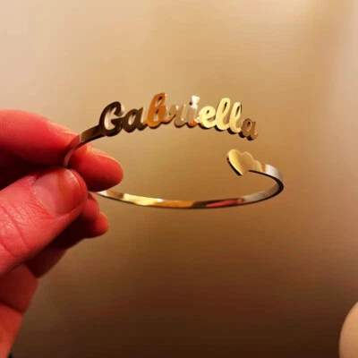 Custom Name Bracelet Personalized Jewelry Fashion Women Men Stainless Steel Gift - Image 1 of 4