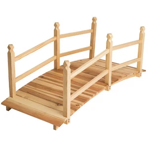 Ponticello da Giardino in Legno Arredo Esterno Passerelle Design Arcuato 137 cm - Foto 1 di 5