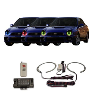 RGB Multi Color RF Headlight Halo kit for Subaru Impreza 02-03 - Picture 1 of 6