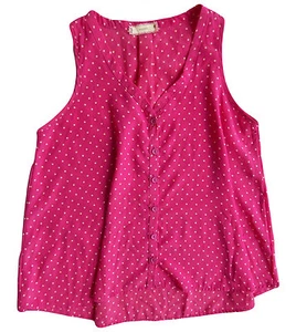 Camiseta sin mangas rosa soprano a lunares sin mangas con botones para niñas - Talla XL 16    - Imagen 1 de 1