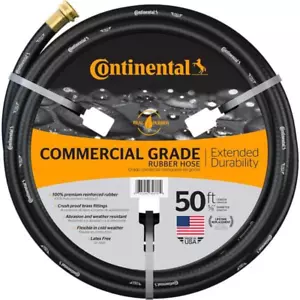 NEW Durable Commercial Grade Rubber Black Water Hose 5/8in Dia x 50ft - Picture 1 of 5