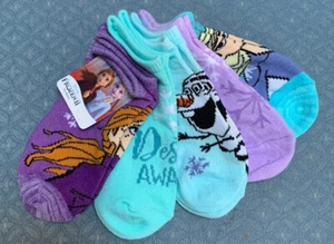 DISNEY FROZEN II SOCKS NO SHOW (5) PAIRS - ANNA/ELSA /OLAF SIZE S/M M/L CUTE!! - Picture 1 of 4