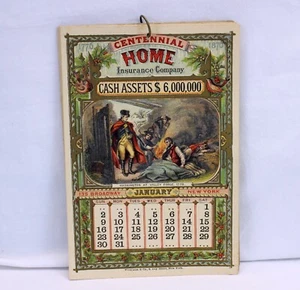 1876 Centenario HOME COMPAGNIA ASSICURATIVA Calendario 12 mesi PHILADELPHIA Kronheim - Foto 1 di 13