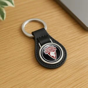 Pontiac Classic Leather Keychain | Car Logo Keyring | Auto Key Fob Charm - Picture 1 of 3