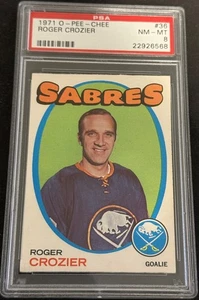 Roger Crozier 1971 OPC PSA 8, Buffalo Sabres, no. 36 - Imagen 1 de 2