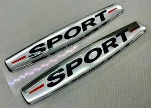 2 Stück, 3D gewölbte Gel Aufkleber von Sport, Größe 100x17mm, silber schwarz - Bild 1 von 3