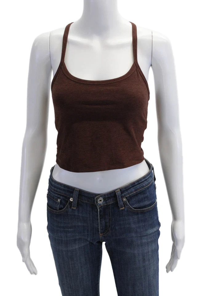 Beyond Yoga Womens Spaghetti Strap Scoop Neck Sports Bra Brown Size Small - Image 1 of 4