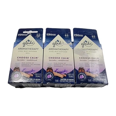 Paquete de 3 recargas de aceite difusor Glade Cool Mist elige lavanda calma + sándalo  Foto 1 de 4