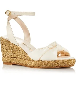 Sandalias de cuña acolchadas Stuart Weitzman talla 9 B Playa Espa crema Foto 1 de 4