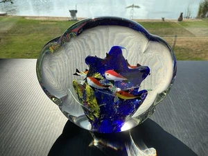 Vintage MCM Murano Stil Kunstglas 7 Fische Aquarium Bunt! - Bild 1 von 8