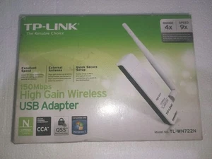 NIOB TP-Link TL-WN722N High Gain USB WiFi Adapter 150Mbps  w/ Antenna - Picture 1 of 5