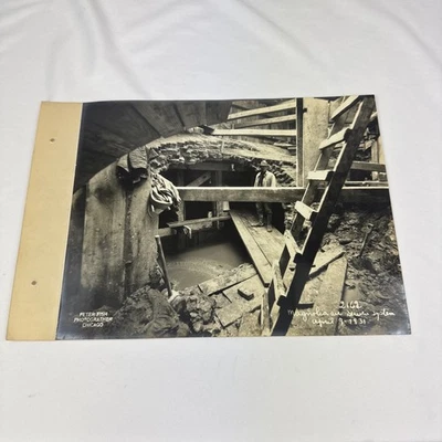 Vintage 1930’s Press Photo Peter Fish Studio Chicago Magnolia Ave. Sewer System - Image 1 of 4