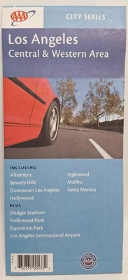 Los Angeles California CA Stadium City Folding Road Travel Map Guide AAA 2002 - Image 1 of 3