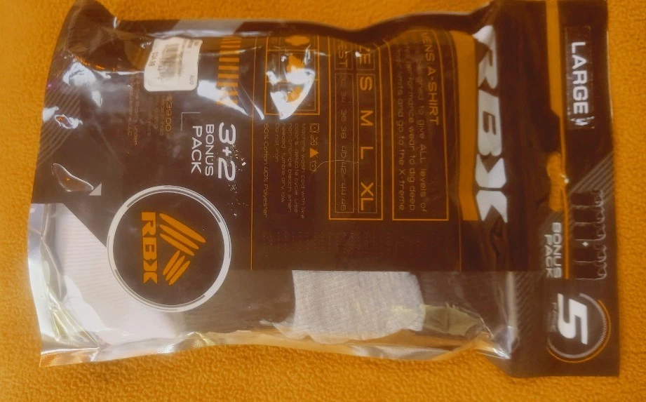 Paquete de 5 camisetas sin mangas acanaladas blancas/negras/grises RBX para hombre talla L- Foto 1 de 2