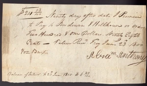 US EMBOSSED REVENUE RM 150-NEW YORK PROMISSORY NOTE DATED -6/23/1800 - Picture 1 of 4