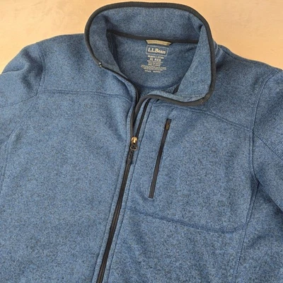 L.L.Bean Mens Slightly Fitted Full Zip Fleece Jacket XL Reg Blue Heather - Image 1 of 4