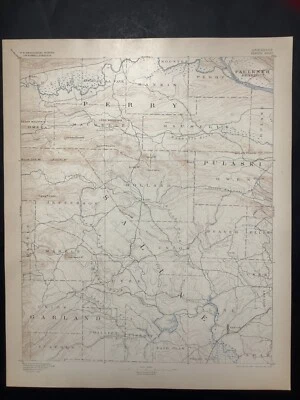 original 1903 USGS map of Benton, AR Arkansas River ~ Saline River & Brazils - Image 1 of 4
