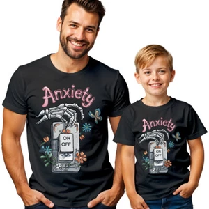Mens And Kids Anxiety Switch Mental Health Awareness T-Shirt Tee Emotional #MHA - Picture 1 of 30
