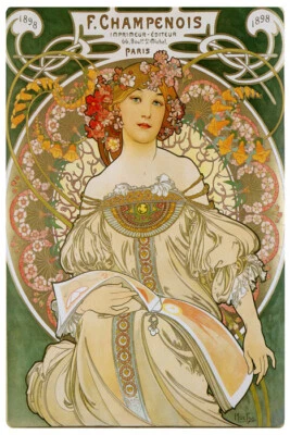 F CHAMPENOIS 1898 IMPRESORA EDITORIAL LIBROS PARÍS MUCHA VINTAGE PÓSTER REPRO Foto 1 de 3