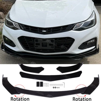 Kit de carrocería divisor de labios alerón parachoques delantero negro brillante para Chevrolet Cruze RS Foto 1 de 4