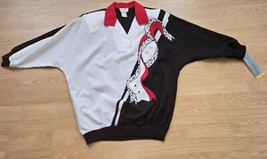 NUEVO CON ETIQUETAS VINTAGE AÑOS 80 REAL MUJER BATWING CAMISA TOP JERSEY BOHO TALLA M HECHO EN EE. UU. - Imagen 1 de 7