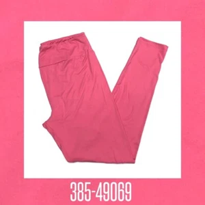 Lularoe TC Leggings Solid Bubble Gum Pink Size 12-18 Yoga Waistband NEW 49069 - Picture 1 of 2