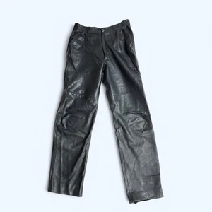 Womens 100% Leather Pants Trousers W29 L32 UK 12 US 8 Rider Jeans Motorcycle - Picture 1 of 12