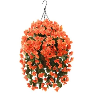 Artificial Hanging Flowers in Basket for Fall Autumn Outdoor DecorFaux Silk O... - Picture 1 of 6