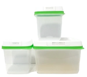 Rubbermaid Fresh Works Produce Saver Containers Set of 3 Fresh Vent BPA Free - Picture 1 of 7