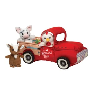 FARM TRUCK w/ Plush FINGER PUPPET Stuffed Animals - by Douglas Cuddle Toys #6726