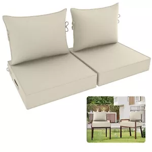 Deep Seat Patio Cushions 24 x 24 Inch Waterproof Outdoor Chair Cushions Set o... - Picture 1 of 7