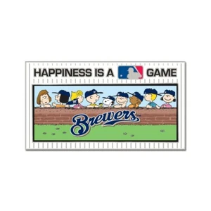 MILWAUKEE BREWERS PEANUTS GANG HAPPINESS IS A GAME COLLECTOR PIN NEW WINCRAFT - Picture 1 of 1