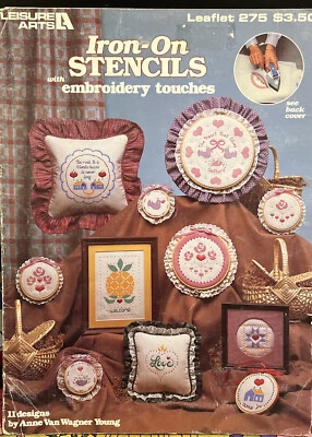 Leisure Arts Iron on stencils with embroidery touches leaflet 275 - Image 1 of 3
