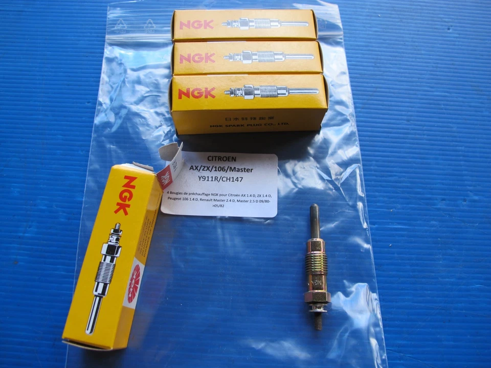 4 Bujías De Incandescente NGK para Citroën Ax, Zx, Peugeot 106 , Renault Master - Image 1 of 1