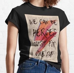 David Bowie - We can be heroes just for one day Classic T-Shirt - Bild 1 von 4