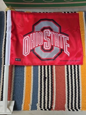 2 Flag Bund Ohio State Buckeyes NCAA Double Sided Car Flag, Rico Industries  - Image 1 of 4
