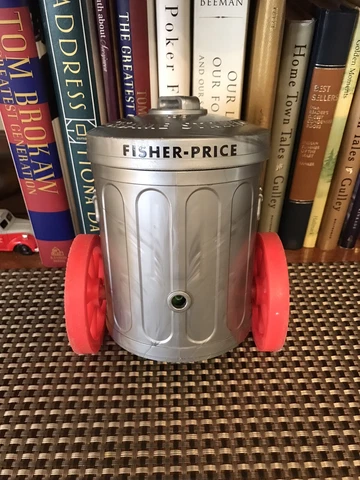 Vintage Fisher Price OSCAR THE GROUCH Pop Up Pull Toy Sesame Street Garbage Can Cover
